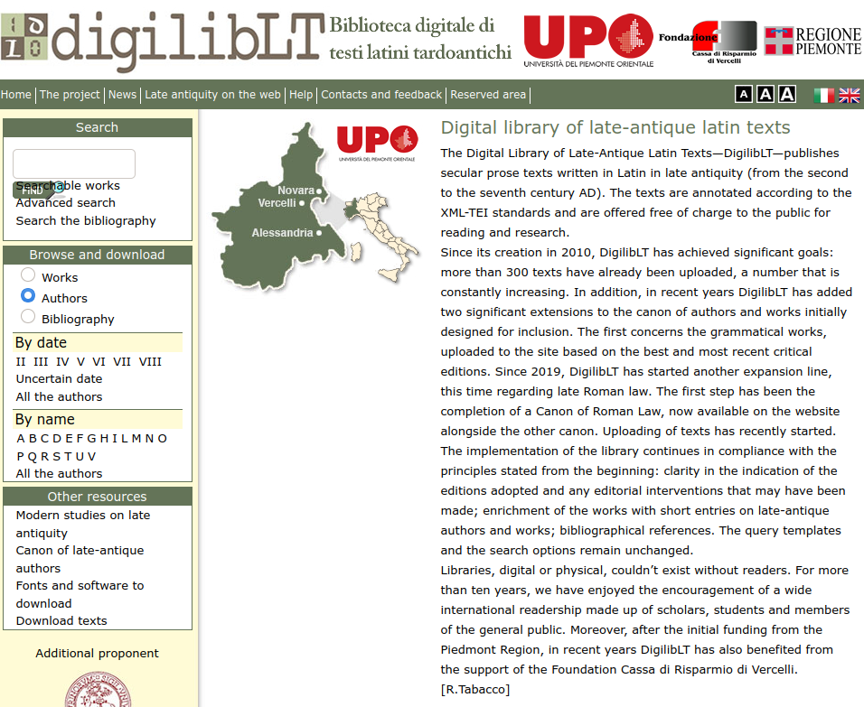 DigilibLT: Biblioteca digitale di testi latini tardoantichi-image