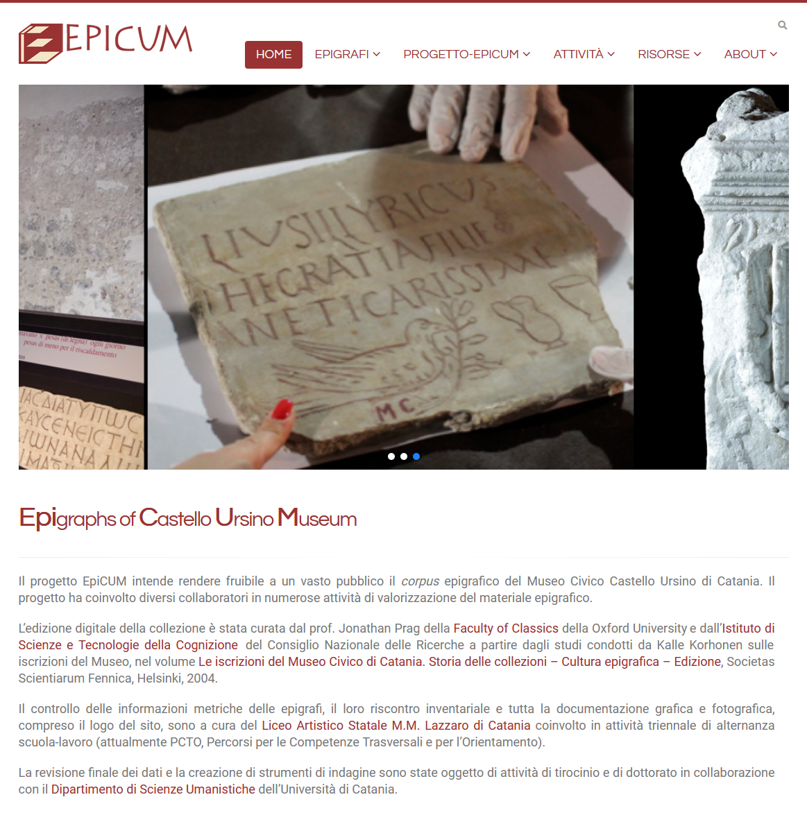 EpiCUM – EPIgraphs of Castello Ursino Museum